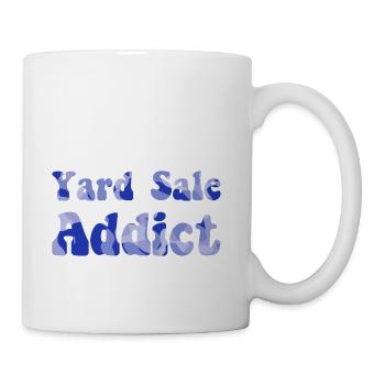 Yard Sale Addict blue camo - Coffee/Tea Mug - white - Right