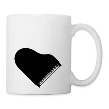 I love Grand Piano Heart Organ Keyboard Music Logo - Coffee/Tea Mug - white - Right