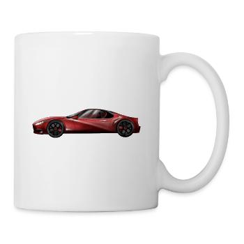 Crimson Velocity Red Sports Car - Coffee/Tea Mug - white - Right