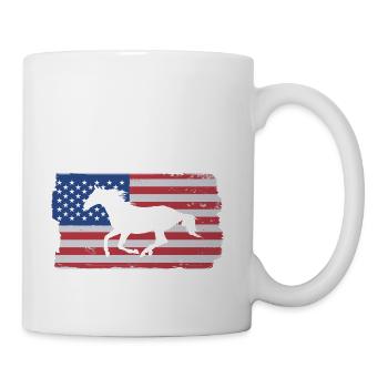 Patriotic Horse American Flag Horseback Riding - Coffee/Tea Mug - white - Right