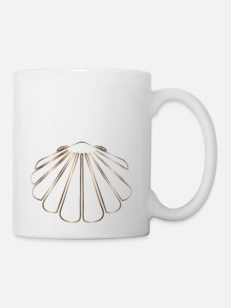 shimmering drawing of a scallop - Coffee/Tea Mug - white