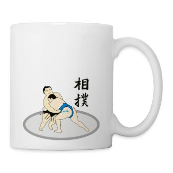 Japanese Sumo Art - Coffee/Tea Mug - white - Right