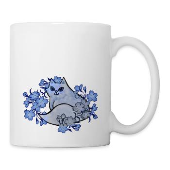 Blue Kitty Cat - Coffee/Tea Mug - white - Right