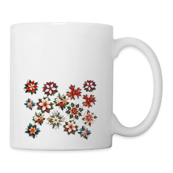 "Festive Poinsettia Bouquet Collection" - Coffee/Tea Mug - white - Right