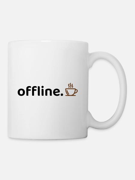Offline Minimal Coffee Aesthetic Shirt 2 colors - Coffee/Tea Mug - white