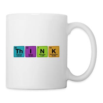Think Periodic Table Typography - Coffee/Tea Mug - white - Right