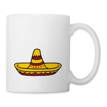 sombrero party hat celebrate south america mexico - Coffee/Tea Mug - white - Right