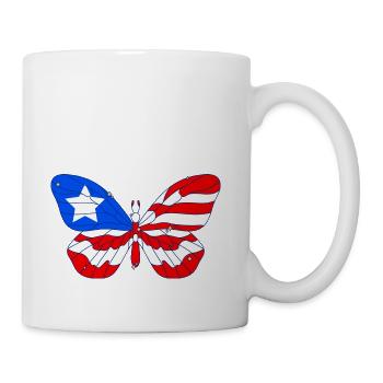 PR Flag Butterfly Heritage Puerto Rico - Coffee/Tea Mug - white - Right