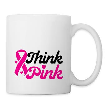 Breast Cancer Supporting Pink Ribbon - Coffee/Tea Mug - white - Right