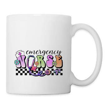 Emergency Nurse checkered - Coffee/Tea Mug - white - Right