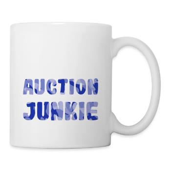 Auction Junkie blue camo - Coffee/Tea Mug - white - Right