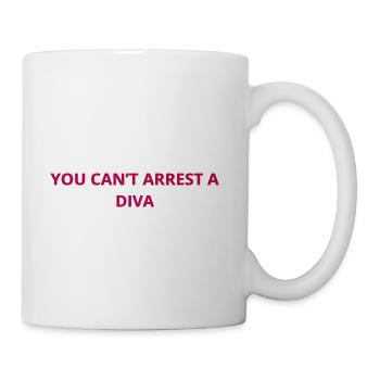 Diva Can't Be Arrested Neon - Coffee/Tea Mug - white - Right