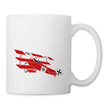 Fokker Roter Baron Red Air Combat First World War - Coffee/Tea Mug - white - Right