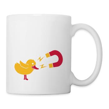 Logo chick magnet womanizer - Coffee/Tea Mug - white - Right