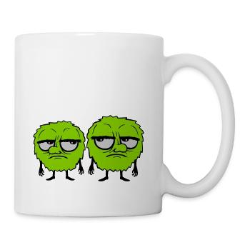 2 monsters eyes roll - Coffee/Tea Mug - white - Right