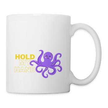 Hold my hand romantic funny design - Coffee/Tea Mug - white - Right