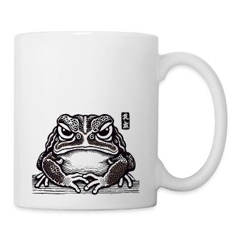 Matsumoto Hoji woodblock print Grumpy frog toad 1 - Coffee/Tea Mug - white - Right