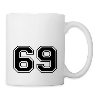 Varsity Number 69 - Coffee/Tea Mug - white - Right