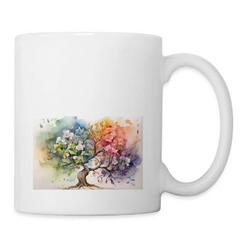 Watercolor Tree of Seasons - Coffee/Tea Mug - white - Right