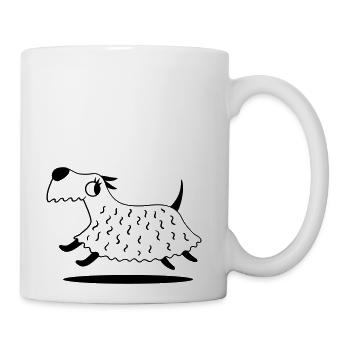 Cute little running doggie - Coffee/Tea Mug - white - Right