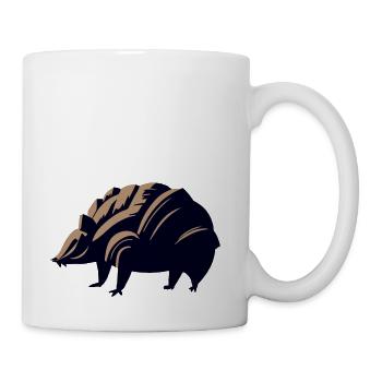 prehistoric armadillo with fangs vector - Coffee/Tea Mug - white - Right