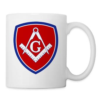 Freemason Shield Square and Compasses - Coffee/Tea Mug - white - Right