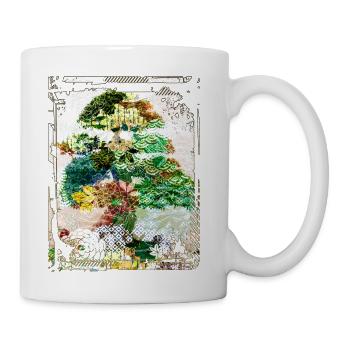 Japanese Bonsai Tree Garden Art Collage Art 95 - Coffee/Tea Mug - white - Right