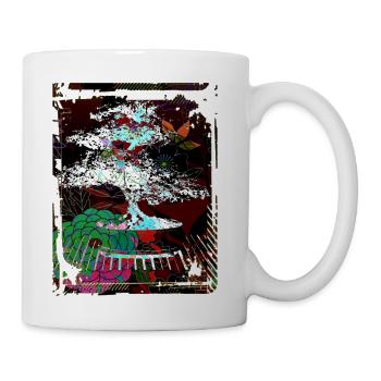 Japanese Bonsai Tree Garden Art Collage Art 96 - Coffee/Tea Mug - white - Right