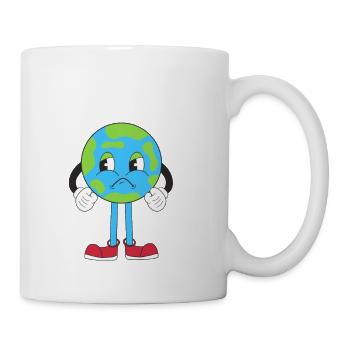 Earth Day Unhappy Planet Earth - Coffee/Tea Mug - white - Right