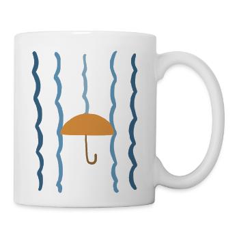 Umbrella On Rain - Coffee/Tea Mug - white - Right