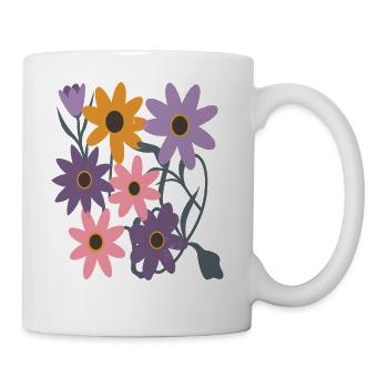 subtle bi pride flowers - Coffee/Tea Mug - white - Right