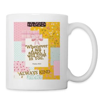 Pink and Green Delicate Scrapbook Floral Paper - Coffee/Tea Mug - white - Right