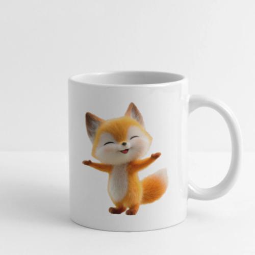 Cute 3D Cartoon Fox Standing Arms Up - Coffee/Tea Mug