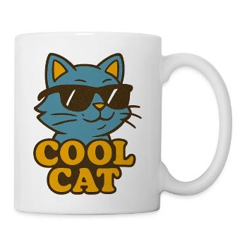 Cool Cat Retro Sunglasses - Coffee/Tea Mug - white - Right