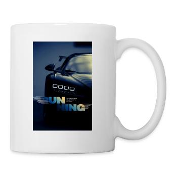 Neon Run Car Blur Typography - Coffee/Tea Mug - white - Right