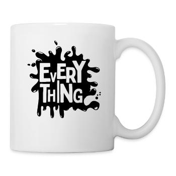 Every Thing Bold White on Black - Coffee/Tea Mug - white - Right