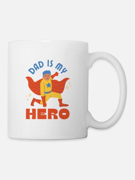 Dad Is My Hero Super Dad - Coffee/Tea Mug - white