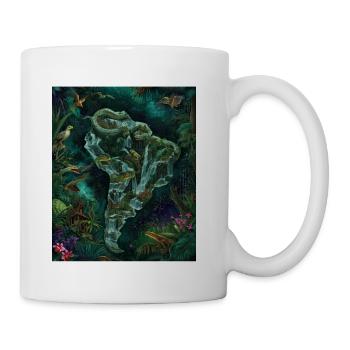 Fantasy South America Jungle Map with Waterfalls - Coffee/Tea Mug - white - Right