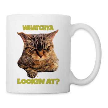 Whatchya Lookin At Cat - Coffee/Tea Mug - white - Right