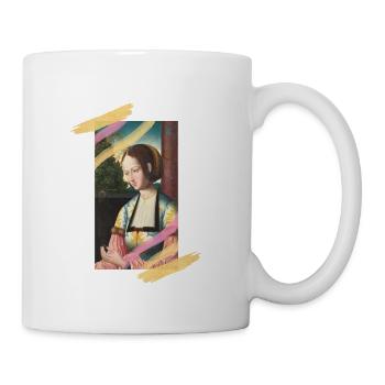 Renaissance Woman Portrait Fine Art Mixed Media - Coffee/Tea Mug - white - Right
