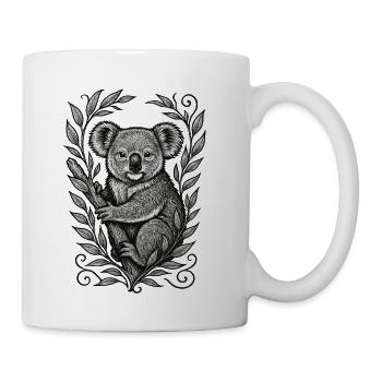 Woodland Koala – Quiet Forest Illustration - Coffee/Tea Mug - white - Right