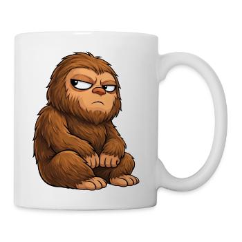 Funny Bigfoot Sasquatch monster cartoon humor - Coffee/Tea Mug - white - Right