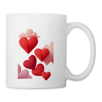 Floating hearts of love  - Coffee/Tea Mug - white - Right