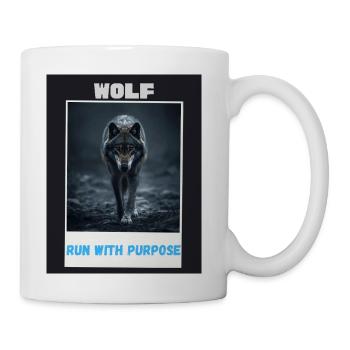 Wolf Run With Purpose - Coffee/Tea Mug - white - Right