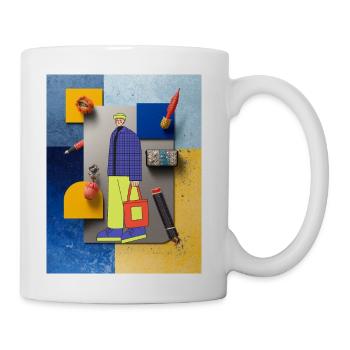 Bold Pop Art Fashion Collage - Coffee/Tea Mug - white - Right