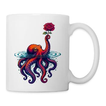 Gentleman_octopus with Rose Bloom - Coffee/Tea Mug - white - Right