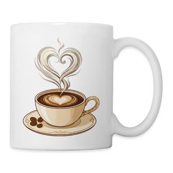 Heart Steam Latte Art - Coffee/Tea Mug - white - Right