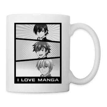 Monochrome Manga Trio Panel - Coffee/Tea Mug - white - Right