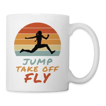 Jump Take Off Fly Retro Sunset - Coffee/Tea Mug - white - Right