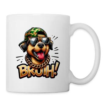 Bruh Bulldog Bling - Coffee/Tea Mug - white - Right